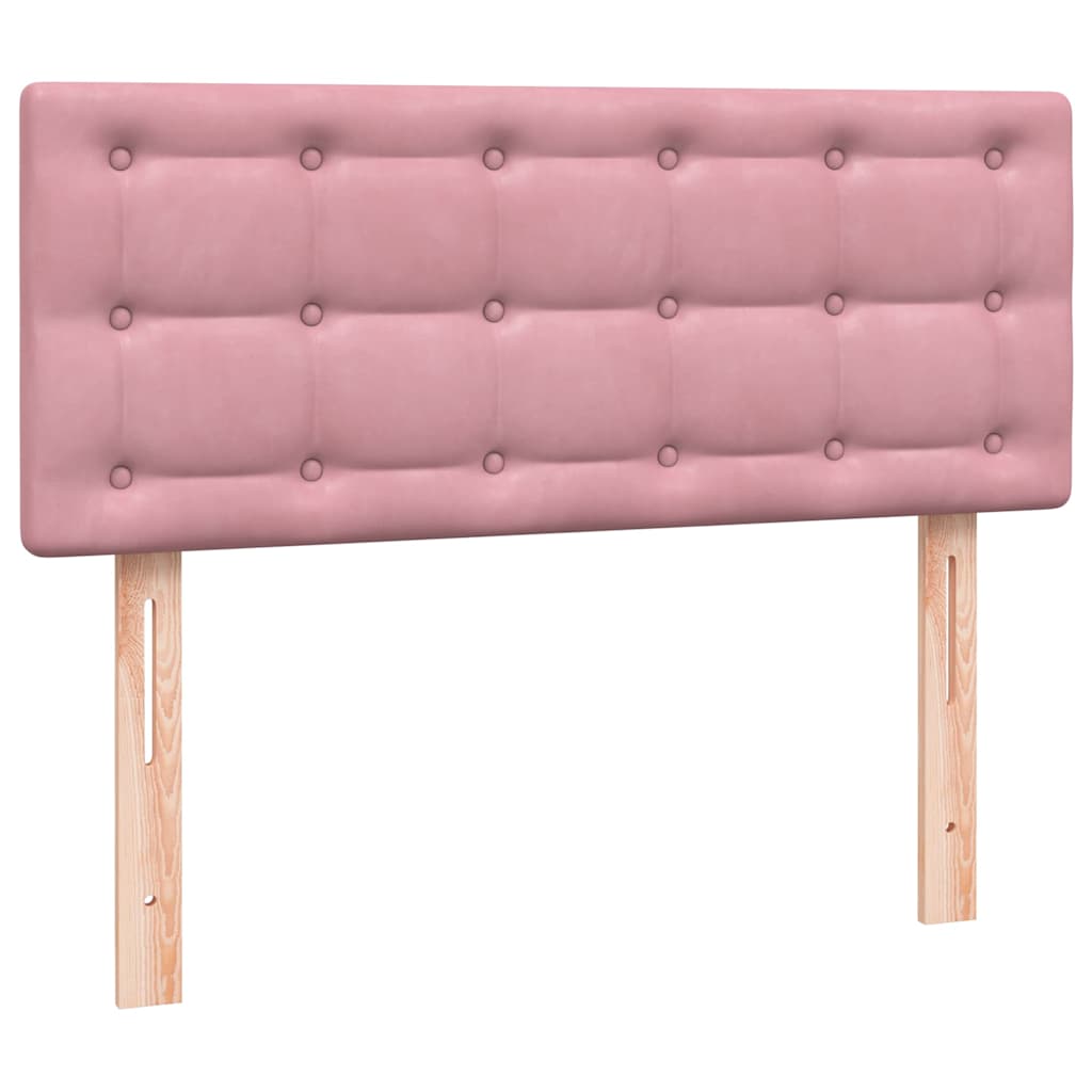 Κρεβάτι Boxspring με Στρώμα Ροζ 120x210 εκ. Βελούδινο - Pakobazaar