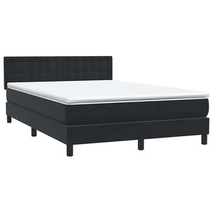 Κρεβάτι Boxspring με Στρώμα Μαύρο 1140x210 εκ. Βελούδινο - Pakobazaar
