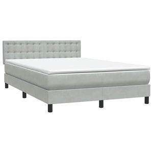 Κρεβάτι Boxspring με Στρώμα Ανοιχτό Γκρι 160x210 εκ. Βελούδινο