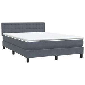 Κρεβάτι Boxspring με Στρώμα Σκούρο Γκρι 160x210 εκ. Βελούδινο - Pakobazaar