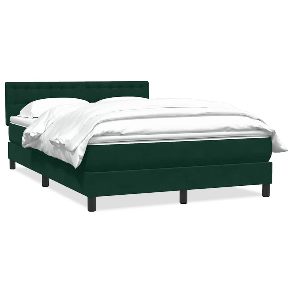 Κρεβάτι Boxspring με Στρώμα Σκούρο Πράσινο 160x210εκ. Βελούδινο