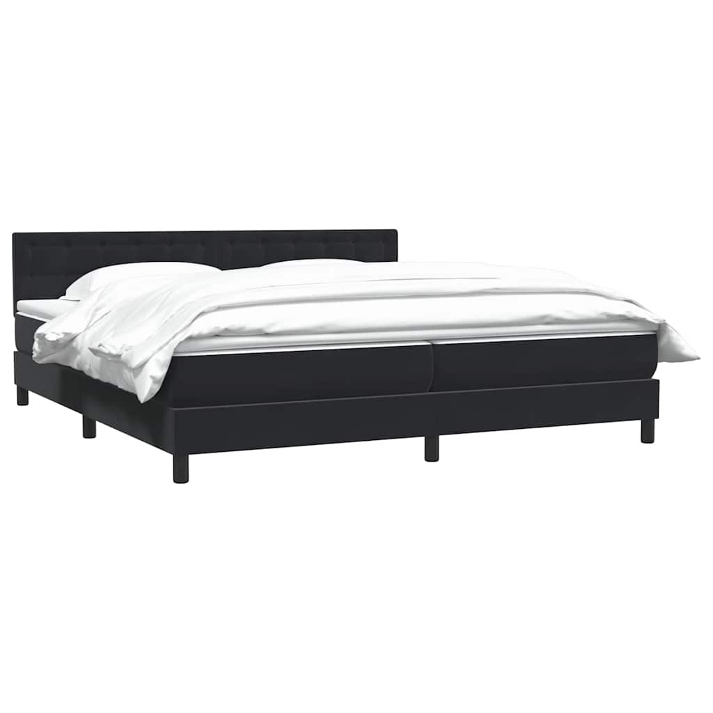 Κρεβάτι Boxspring με Στρώμα Μαύρο 180x210 εκ. Βελούδινο