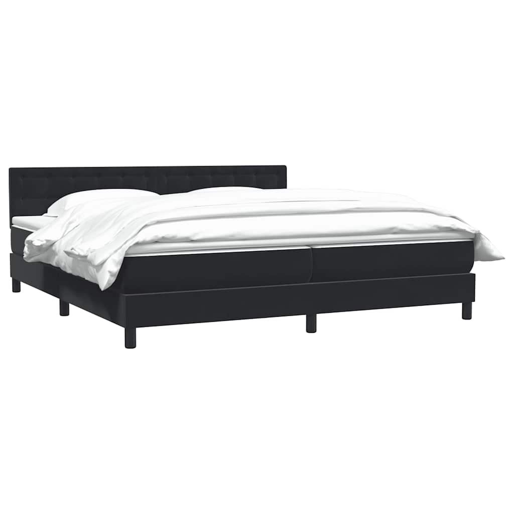 Κρεβάτι Boxspring με Στρώμα Μαύρο 200x210 εκ. Βελούδινο - Pakobazaar