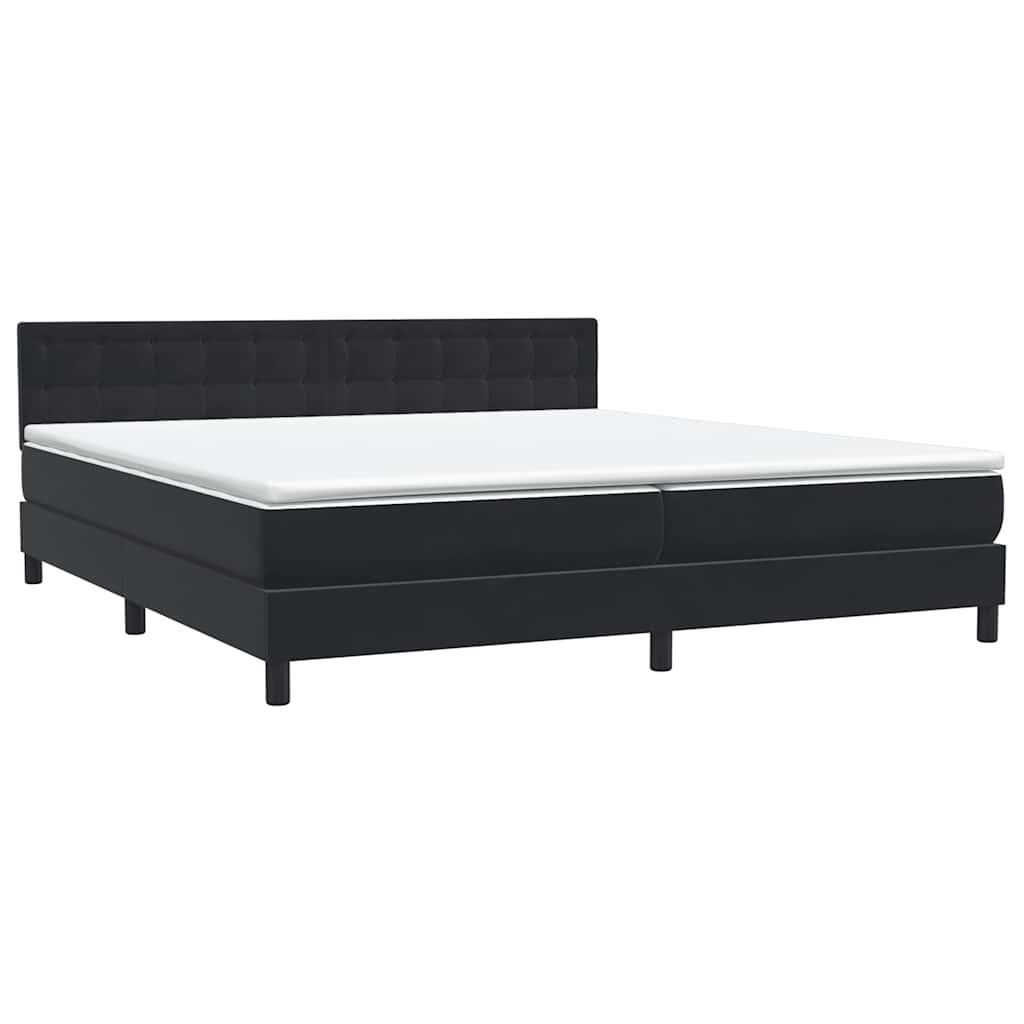 Κρεβάτι Boxspring με Στρώμα Μαύρο 200x210 εκ. Βελούδινο - Pakobazaar