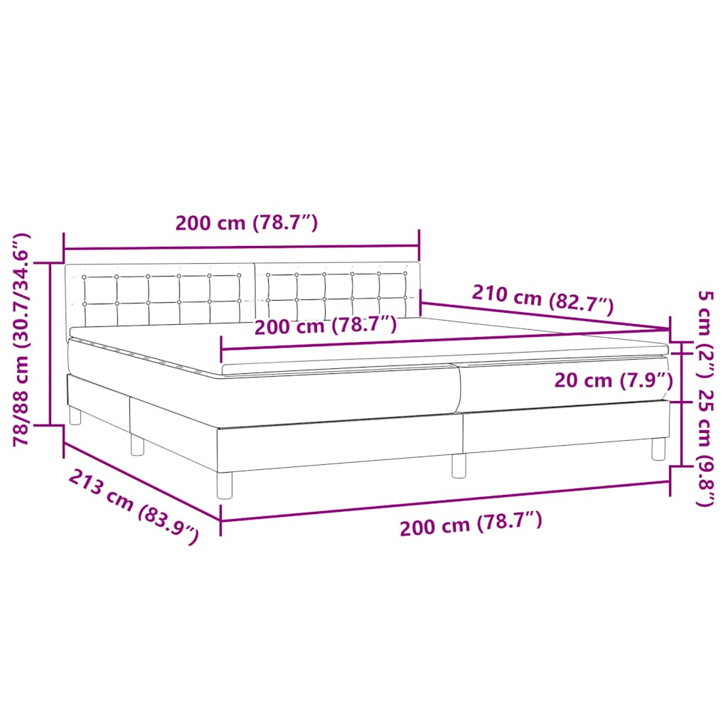 Κρεβάτι Boxspring με Στρώμα Σκούρο Πράσινο 200x210εκ. Βελούδινο - Pakobazaar