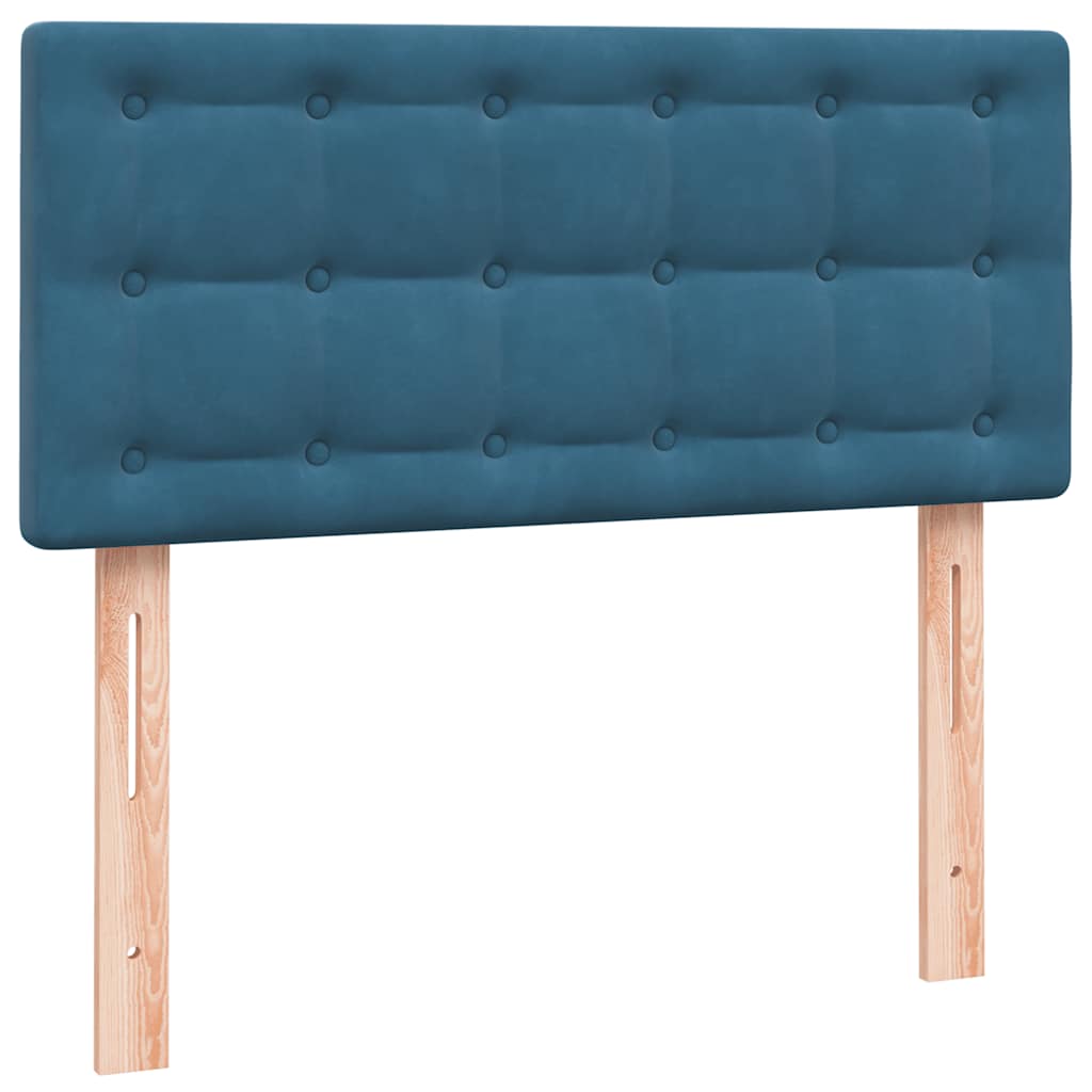 Κρεβάτι Boxspring με Στρώμα Σκούρο Μπλε 80x220 εκ. Βελούδινο