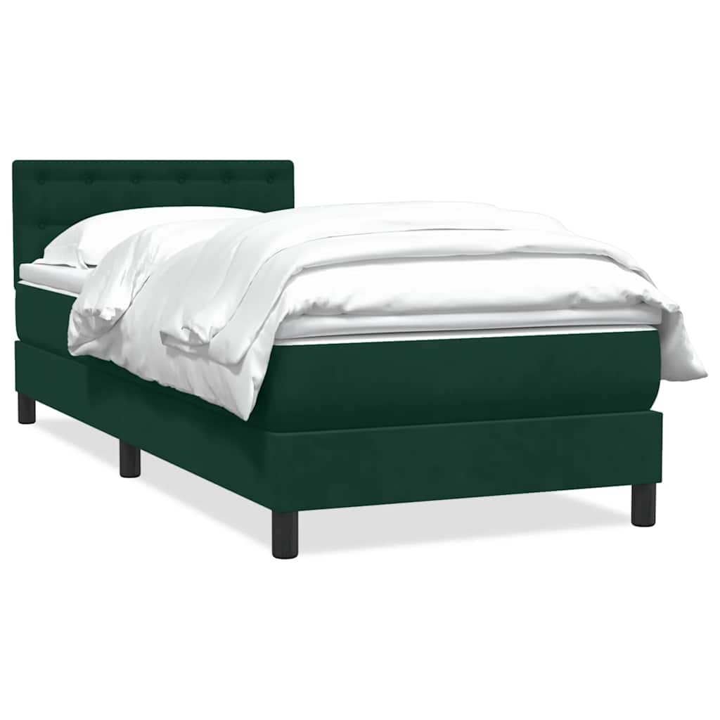 Box Spring κρεβάτι με στρώμα σκούρο πράσινο 90x220 cm Velvet - Pakobazaar