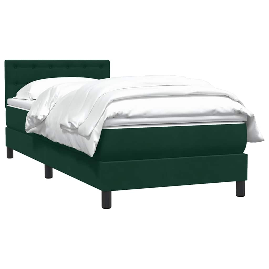 Box Spring κρεβάτι με στρώμα σκούρο πράσινο 90x220 cm Velvet - Pakobazaar
