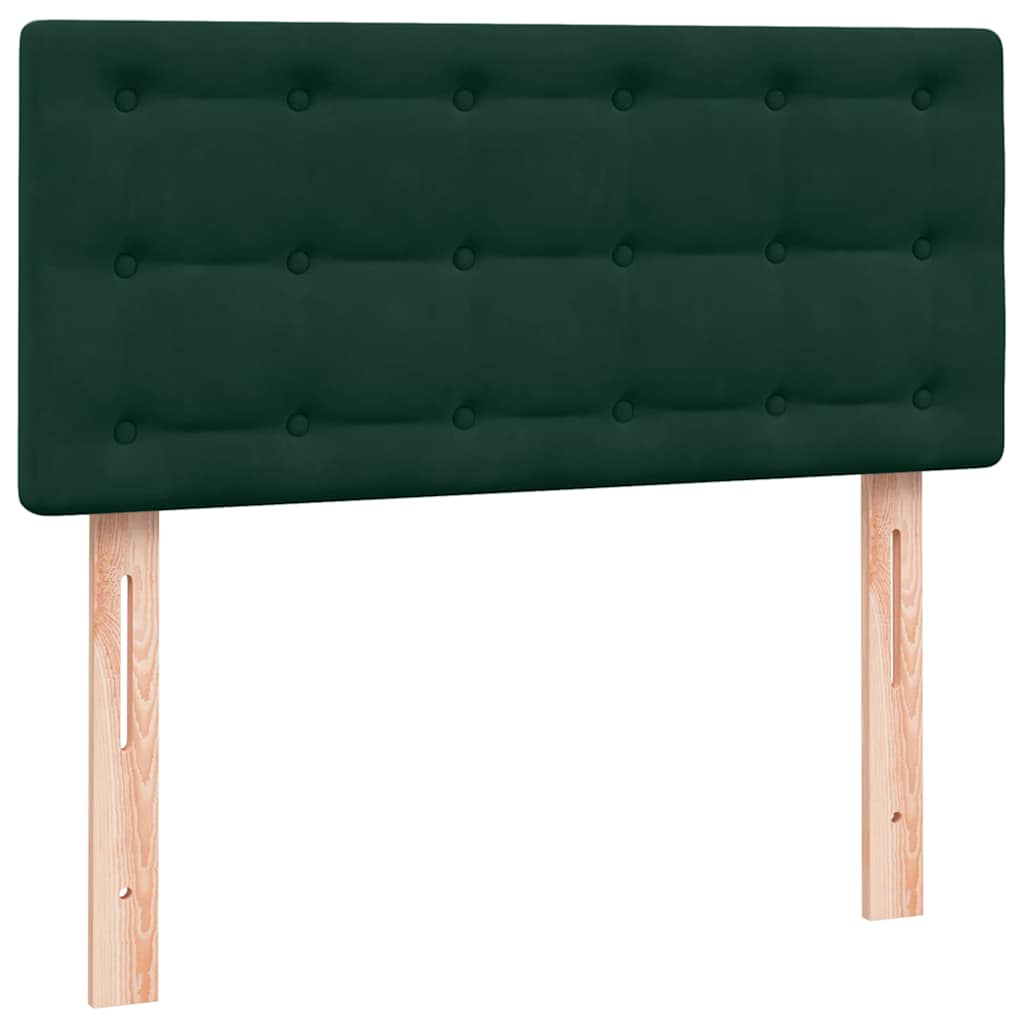 Box Spring κρεβάτι με στρώμα σκούρο πράσινο 90x220 cm Velvet - Pakobazaar