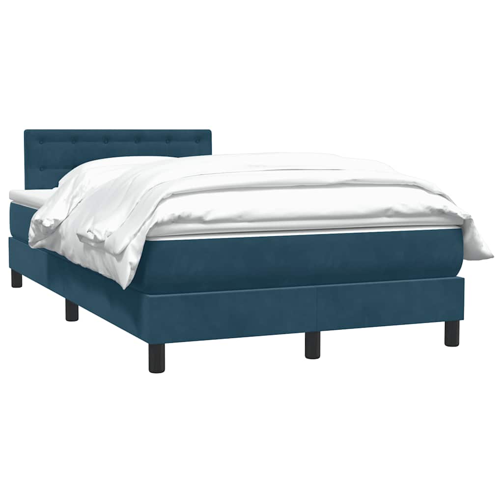 Box Spring κρεβάτι με στρώμα σκούρο μπλε 100x220 cm Βελούδινο - Pakobazaar