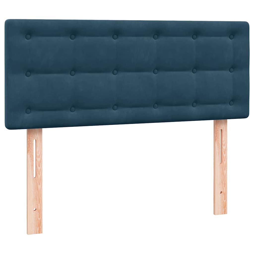 Box Spring κρεβάτι με στρώμα σκούρο μπλε 100x220 cm Βελούδινο - Pakobazaar