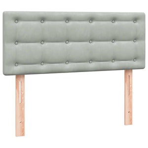 Κρεβάτι Boxspring με Στρώμα Ανοιχτό Γκρι 120x220 εκ. Βελούδινο