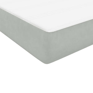 Κρεβάτι Boxspring με Στρώμα Ανοιχτό Γκρι 120x220 εκ. Βελούδινο