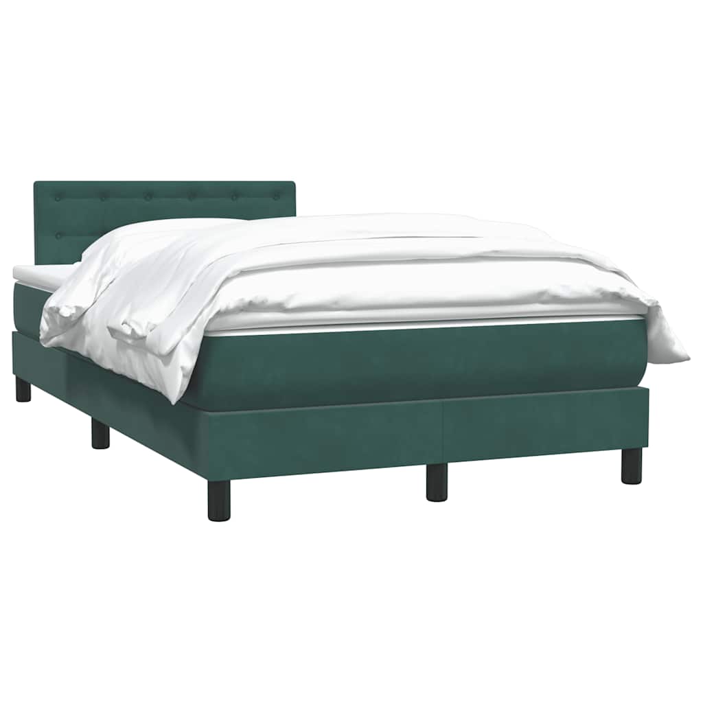 Box Spring κρεβάτι με στρώμα σκούρο πράσινο 120x220cm Βελούδινο