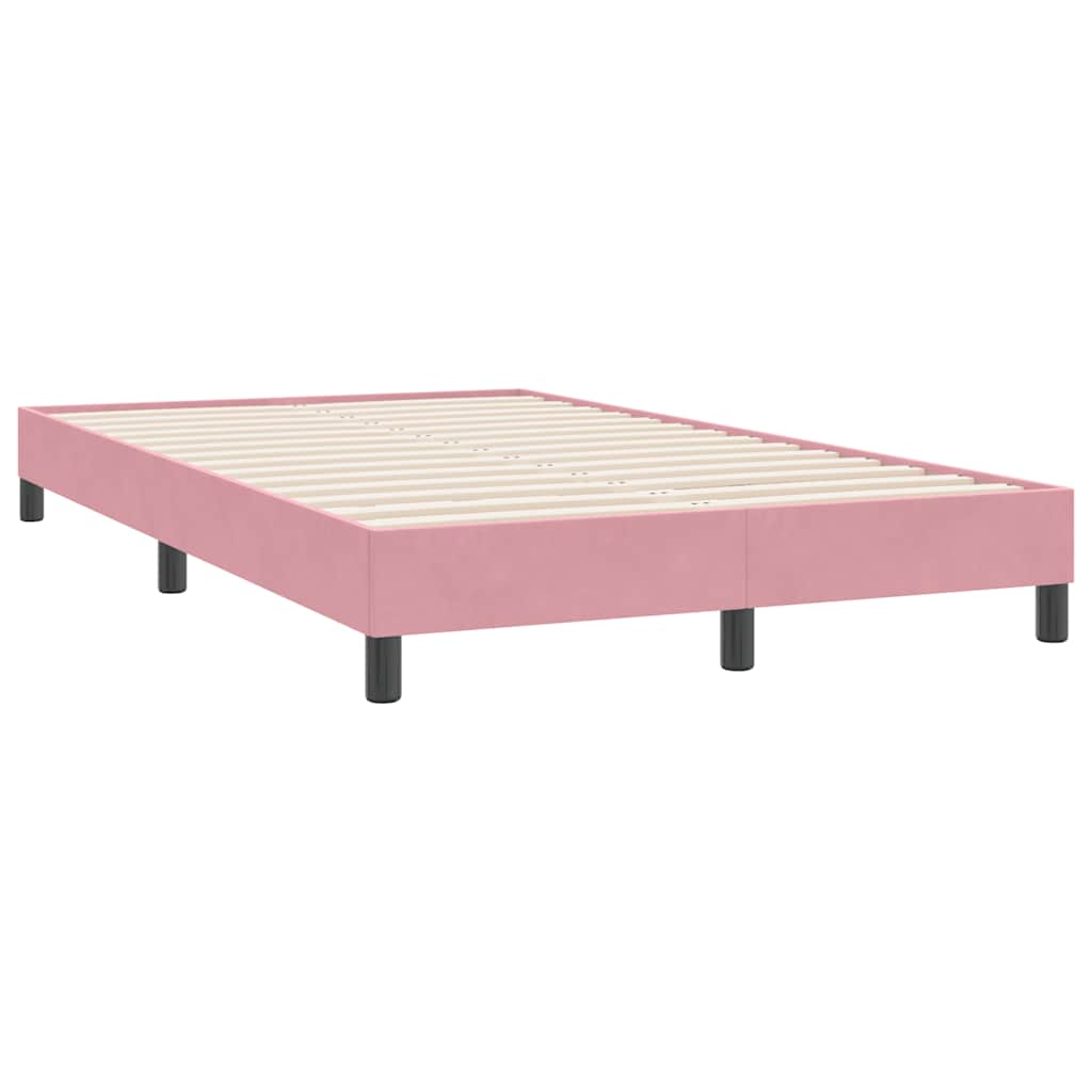 Box Spring κρεβάτι με στρώμα ροζ 120x220 cm Βελούδινο