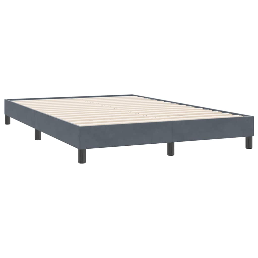 Box Spring Κρεβάτι με στρώμα Σκούρο γκρι 160x220 cm Βελούδινο