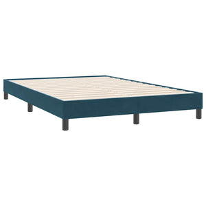 Box Spring κρεβάτι με στρώμα σκούρο μπλε 160x220 cm Βελούδινο