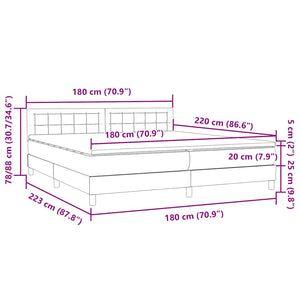 Box Spring κρεβάτι με στρώμα σκούρο πράσινο 180x220cm Βελούδινο - Pakobazaar