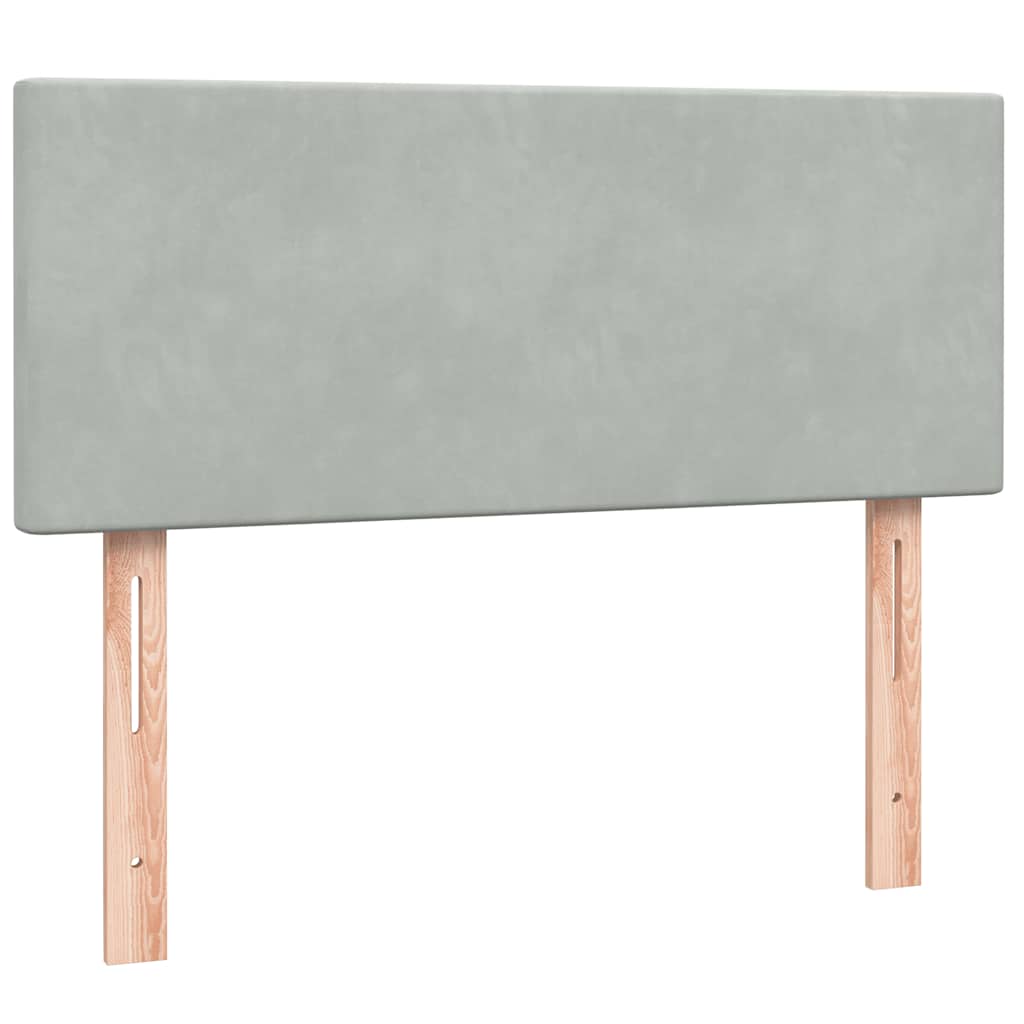 Κρεβάτι Boxspring με Στρώμα & LED Ανοιχτό Γκρι 120x210 εκ. Βελούδινο - Pakobazaar