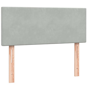 Κρεβάτι Boxspring με Στρώμα & LED Ανοιχτό Γκρι 120x210 εκ. Βελούδινο - Pakobazaar