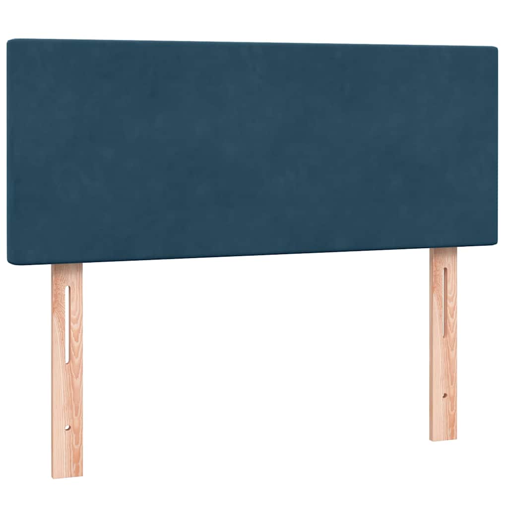 Κρεβάτι Boxspring με Στρώμα & LED Σκούρο Μπλε 120x210 εκ. Βελούδινο - Pakobazaar