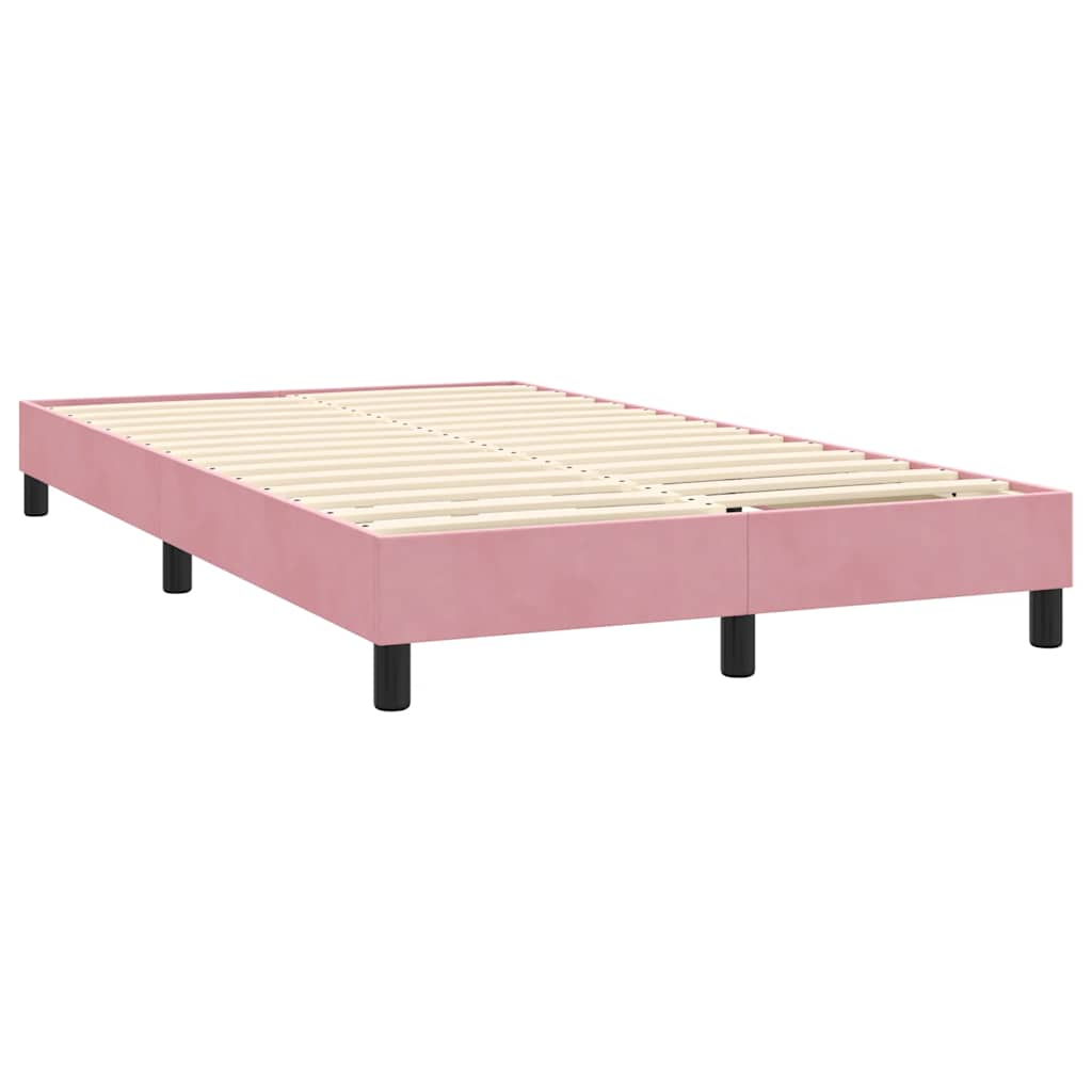 Κρεβάτι Boxspring με Στρώμα & LED Ροζ 120x210 εκ. Βελούδινο - Pakobazaar