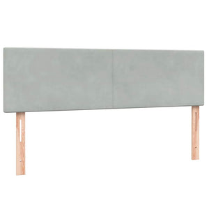 Κρεβάτι Boxspring με Στρώμα & LED Ανοιχτό Γκρι 160x210 εκ. Βελούδινο