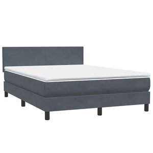 Κρεβάτι Boxspring με Στρώμα & LED Σκούρο Γκρι 160x210 εκ. Βελούδινο - Pakobazaar
