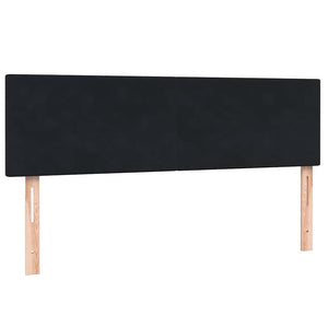 Κρεβάτι Boxspring με Στρώμα & LED Μαύρο 160x210 εκ. Βελούδινο