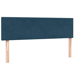 Κρεβάτι Boxspring με Στρώμα & LED Σκούρο Μπλε 160x210 εκ. Βελούδινο - Pakobazaar