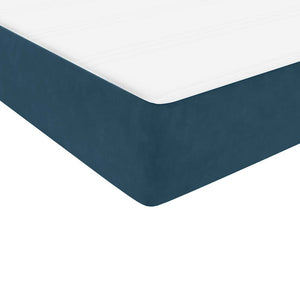 Κρεβάτι Boxspring με Στρώμα & LED Σκούρο Μπλε 160x210 εκ. Βελούδινο - Pakobazaar