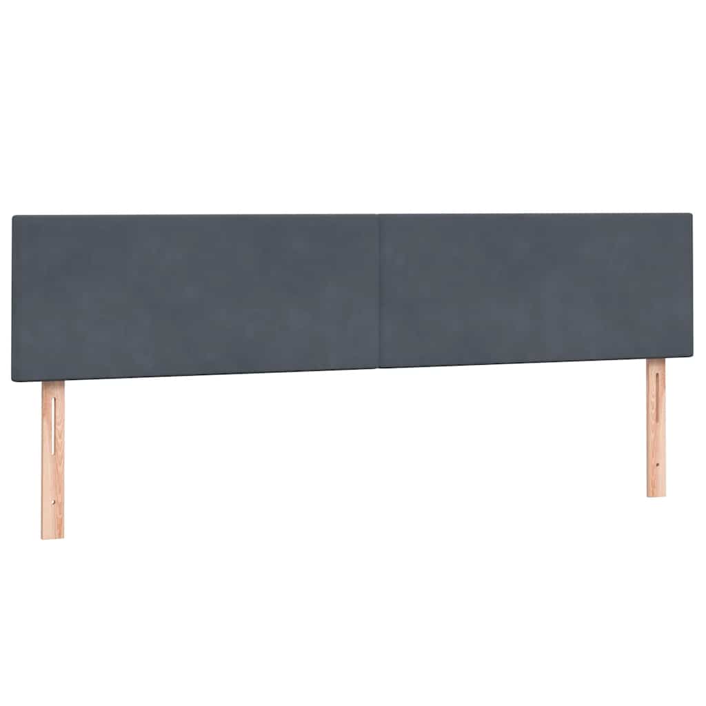 Κρεβάτι Boxspring με Στρώμα & LED Σκούρο Γκρι 180x210 εκ. Βελούδινο