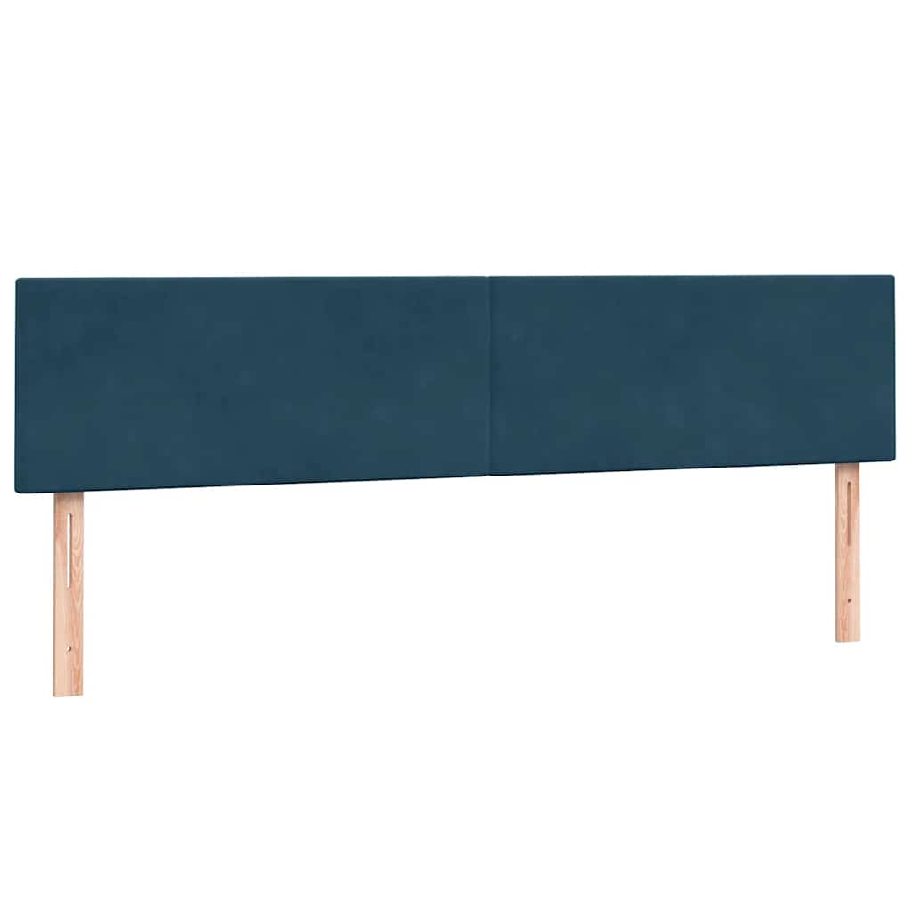 Κρεβάτι Boxspring με Στρώμα & LED Σκούρο Μπλε 200x220 εκ. Βελούδινο