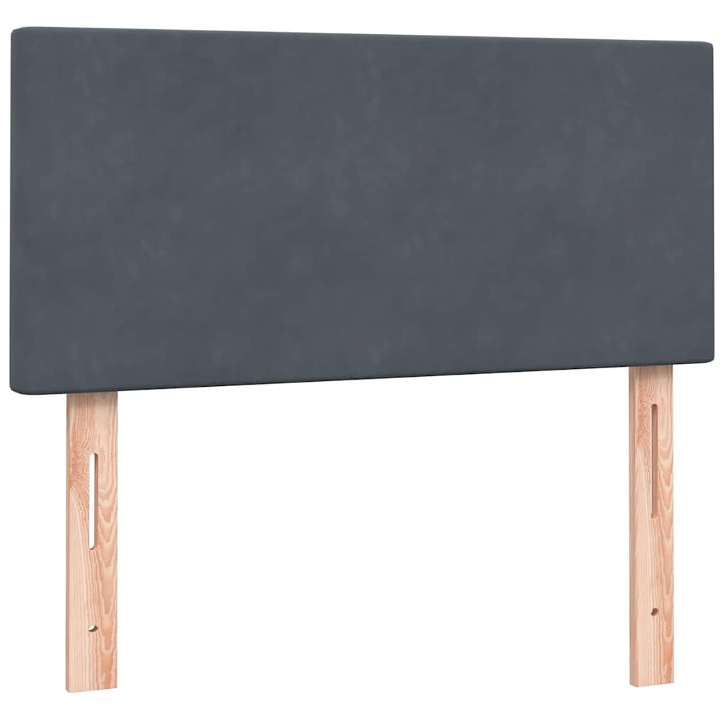Κρεβάτι Boxspring με Στρώμα & LED Σκούρο Γκρι 80x220 εκ. Βελούδινο