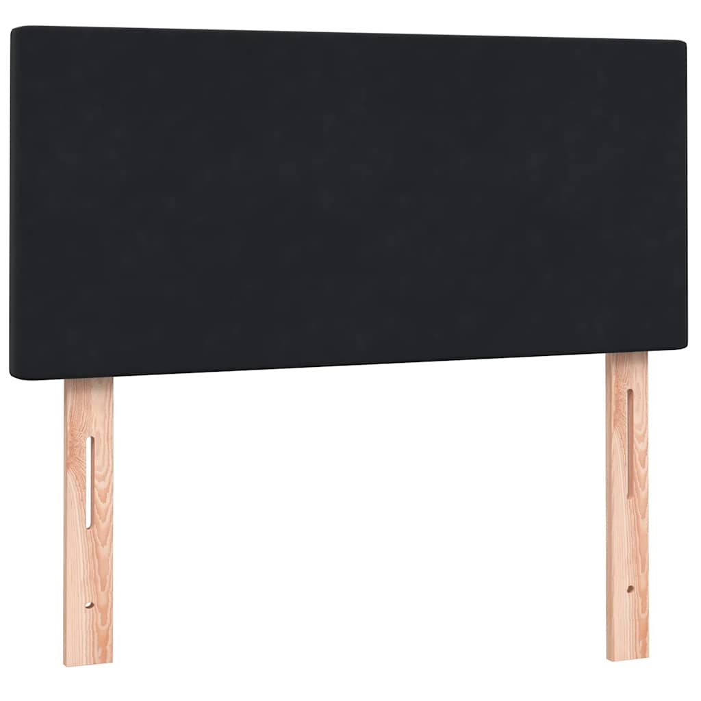 Κρεβάτι Boxspring με Στρώμα & LED Μαύρο 80x220 εκ. Βελούδινο