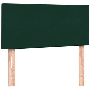 Κρεβάτι Boxspring με Στρώμα & LED σκούρο πράσινο 100x220cm Βελούδινο - Pakobazaar
