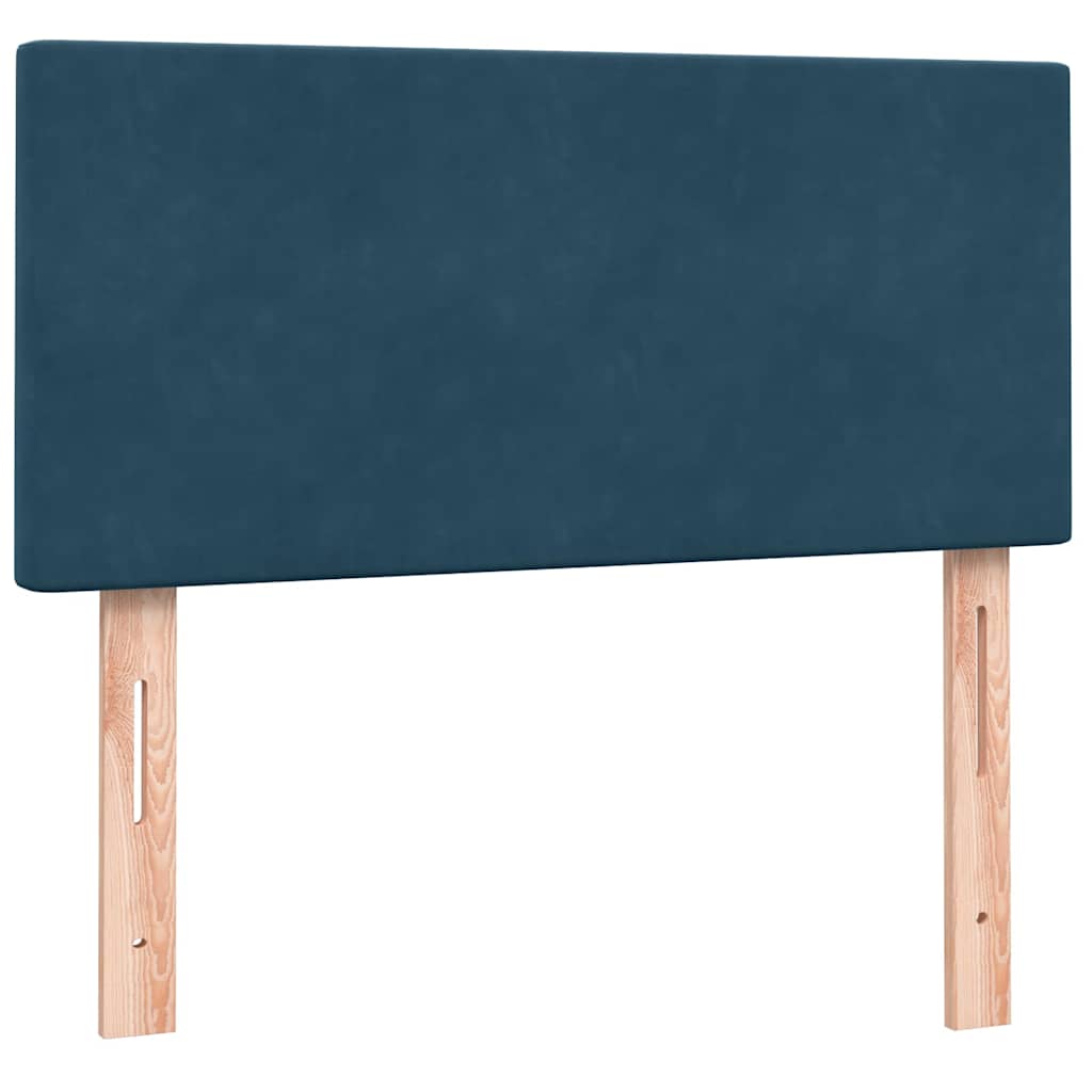Κρεβάτι Boxspring με Στρώμα & LED σκούρο μπλε 100x220 cm Βελούδινο - Pakobazaar