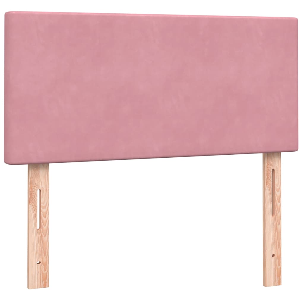 Κρεβάτι Boxspring με Στρώμα & LED ροζ 100x220 cm Βελούδινο - Pakobazaar