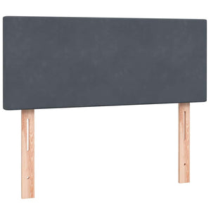 Κρεβάτι Boxspring με Στρώμα & LED Σκούρο γκρι 120x220 cm Βελούδινο
