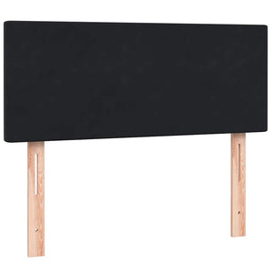 Κρεβάτι Boxspring με Στρώμα & LED Μαύρο 120x220 cm Βελούδινο