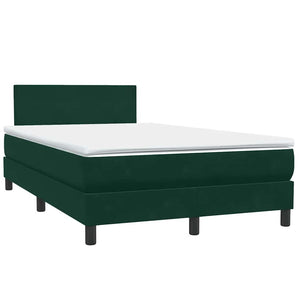 Κρεβάτι Boxspring με Στρώμα & LED σκούρο πράσινο 120x220cm Βελούδινο - Pakobazaar