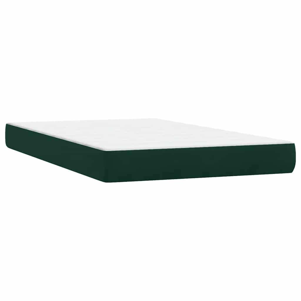 Κρεβάτι Boxspring με Στρώμα & LED σκούρο πράσινο 120x220cm Βελούδινο - Pakobazaar