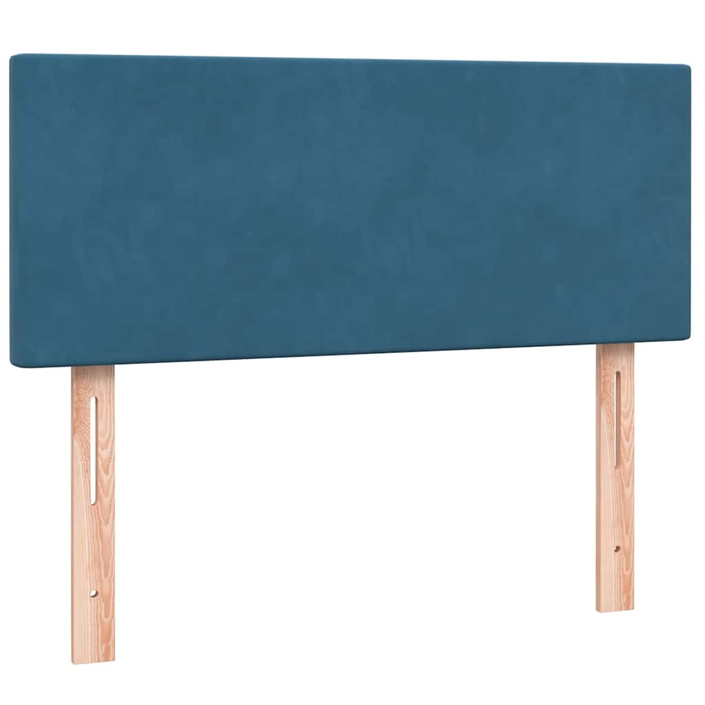 Κρεβάτι Boxspring με Στρώμα & LED σκούρο μπλε 120x220 cm Βελούδινο