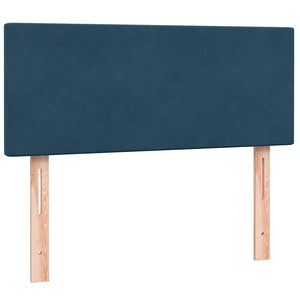 Κρεβάτι Boxspring με Στρώμα & LED σκούρο μπλε 120x220 cm Βελούδινο - Pakobazaar
