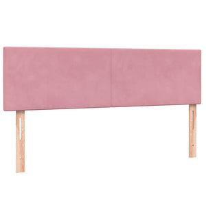 Κρεβάτι Boxspring με Στρώμα & LED ροζ 140x220 cm Βελούδινο