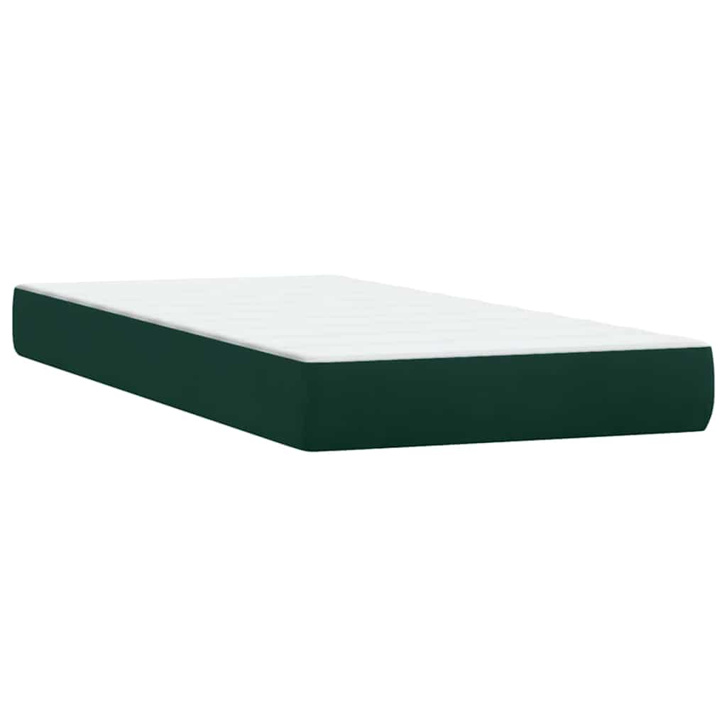 Κρεβάτι Boxspring με Στρώμα & LED σκούρο πράσινο 180x220cm Βελούδινο - Pakobazaar