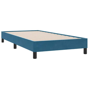Κρεβάτι Boxspring με Στρώμα & LED σκούρο μπλε 80x210 εκ. Βελούδινο