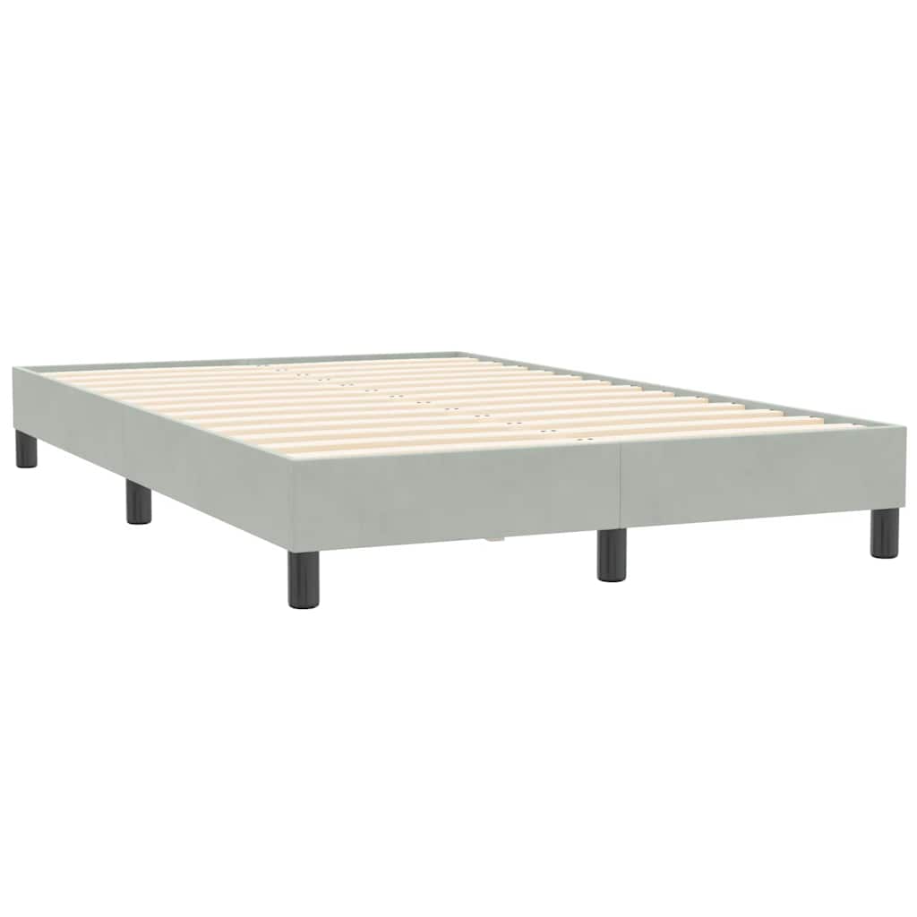 Κρεβάτι Boxspring με Στρώμα & LED Ανοιχτό Γκρι 120x210 εκ. Βελούδινο