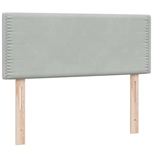 Κρεβάτι Boxspring με Στρώμα & LED Ανοιχτό Γκρι 120x210 εκ. Βελούδινο - Pakobazaar