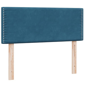Κρεβάτι Boxspring με Στρώμα & LED Σκούρο Μπλε 120x210 εκ. Βελούδινο - Pakobazaar